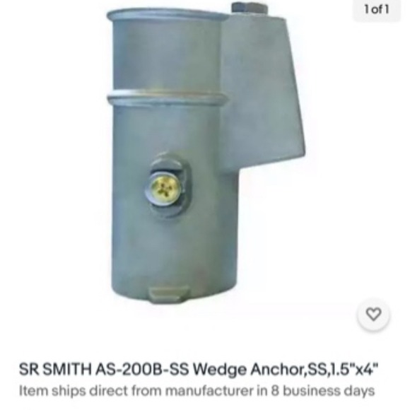 S.R. Smith Other - SR Smith AS-100B-SS Pool Wedge Anchor 4in 304 Stainless Steel 1.90 OD